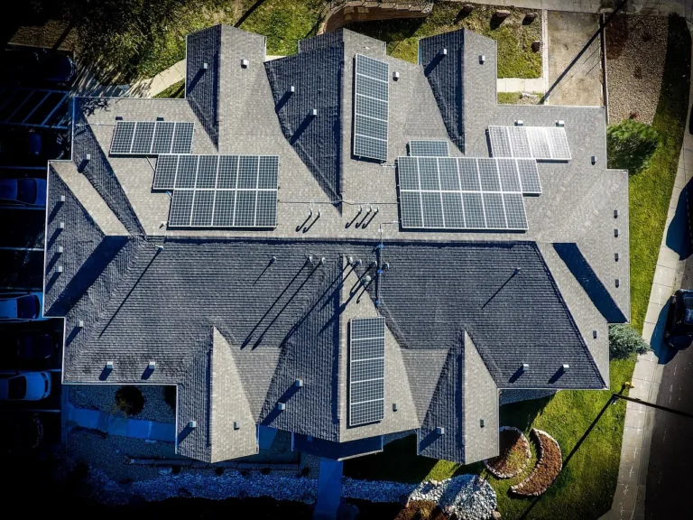 Clean Solar Panels on Roof (Birdseye)